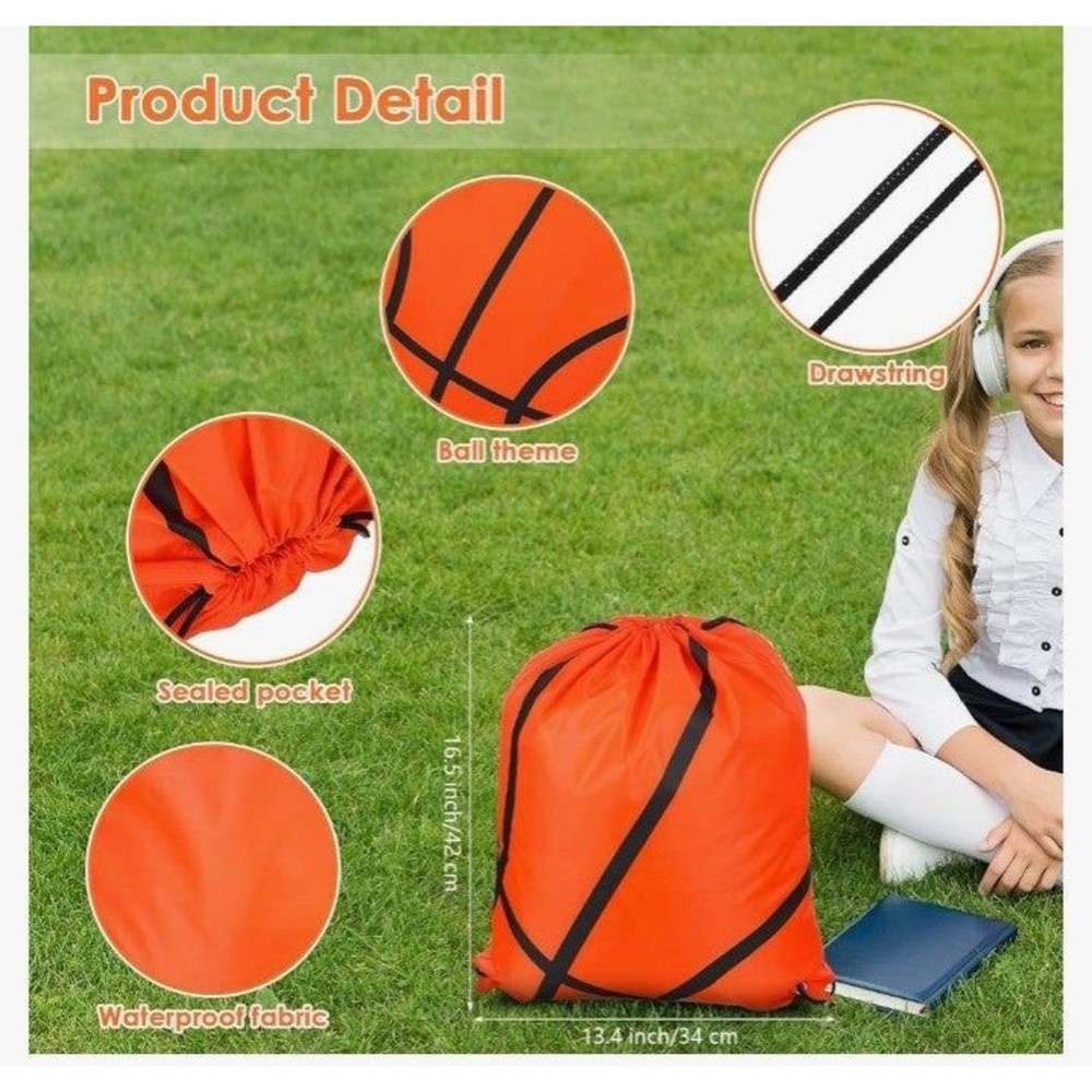 Basketball Drawstring Backpacks ( 16 Pack ) - Picture 4 of 4